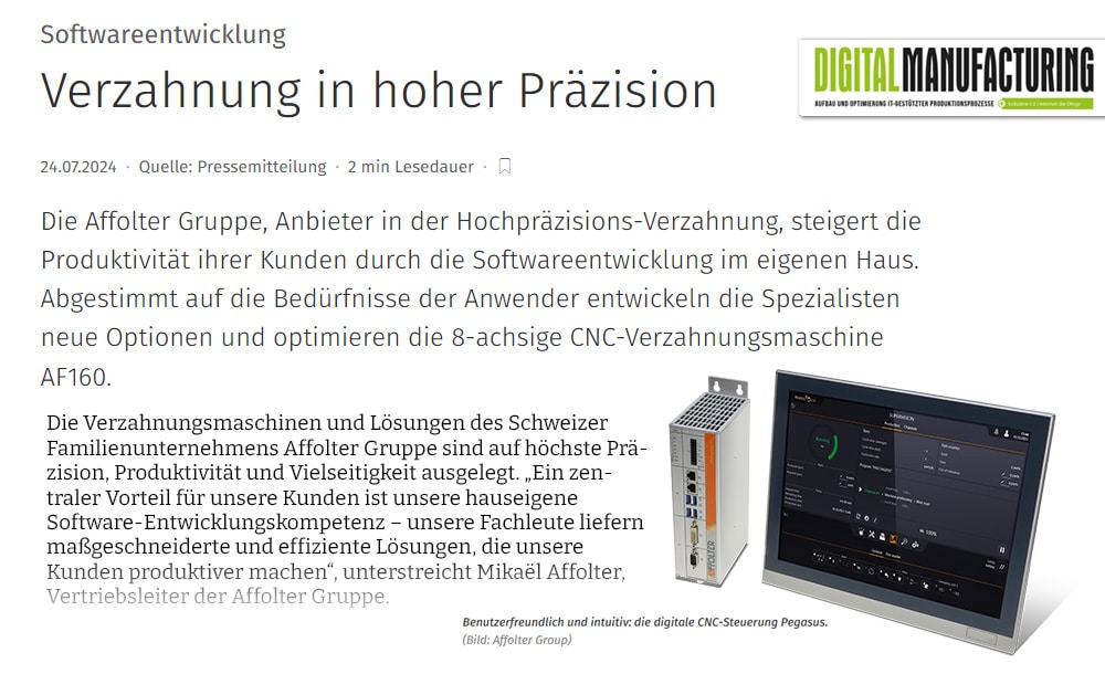 2024 affolter softwareenwicklung verzahnung in hoher praezision photo Verzahnung in hoher Präzision - Digital Manufacturing Magazin - 24.07.2024