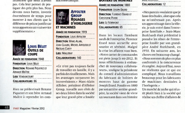 AFFOLTER GROUP | Marc-Alain AFFOLTER - PME | no02 - 02.2012