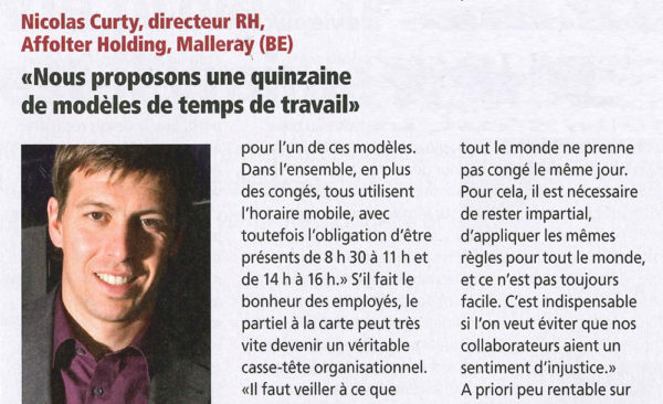 Nous proposons une quinzaine de modèles de temps de travail - PME | no10 - 10.2012