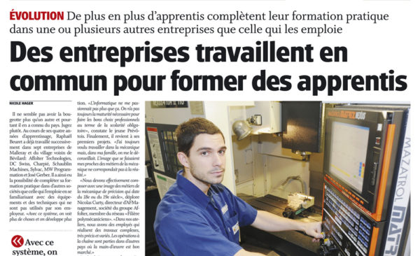 Des entreprises travaillent en commun pour former des apprentis