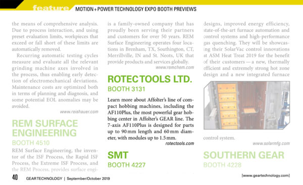 Press Release Gear Technology - Motion+Power 2019