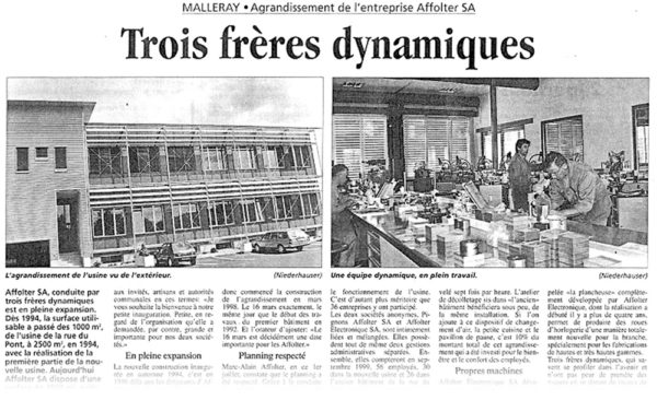 Trois frères dynamiques - Journal du Jura | 02.12.2002