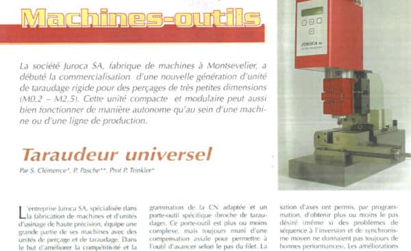 Taraudeur universel - La Revue Polytechnique | no 1653 - 11.2001