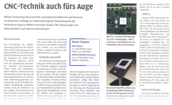 CNC-Technik auch fiirs Auge - Technische Rundschau | no20 - 17.10.2003