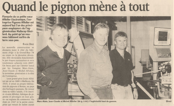 Quand le pignon mène à tout - Journal du Jura | 17.11.2003