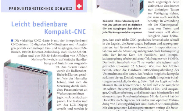 Leicht bedienbare Kompakt-CNC - Werkstatt und Betrieb | 06.2004