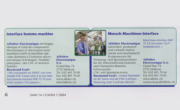 Interface homme-machine - SMM | no14-15 - 07.2004