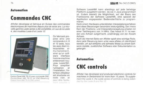 Commande numérique CNC - Eurotec | no342 - 5.2005