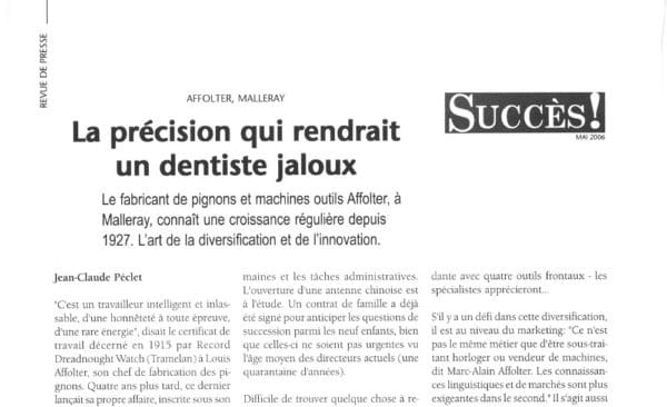 La précision qui rendrait un dentiste jaloux - Revue FH | 15.06.2006