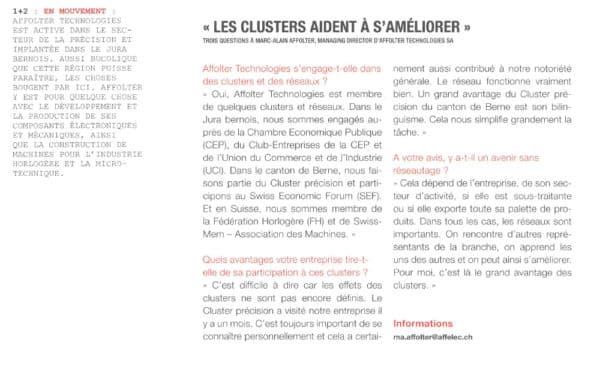 Les clusters aident à s'améliorer - Berne capital area | 2007