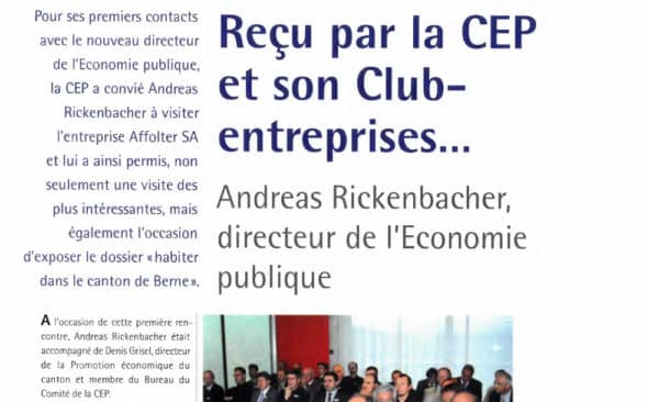 Andreas Rickenbacher reçu par la CEP et son Club- entreprises - Revue de la CEP | no105 - 1.2007