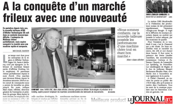 À la conquête d’un marché frileux avec une nouveauté - Journal du Jura | 06.05.2009