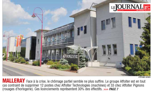 Mesures drastiques chez Affolter : 45 licenciements - Journal du Jura | 11.06.2009