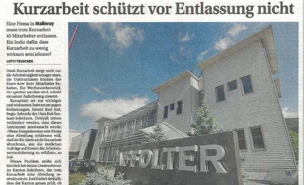 Kurzarbeit schützt vor Entlassung nicht - Bieler Tagblatt | 22.06.2009