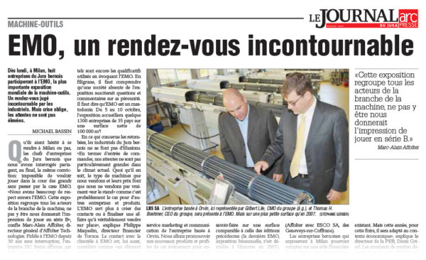 EMO, un rendez-vous incontournable - Journal du Jura | 03.10.2010