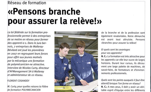 Pensons branche pour assurer la relève ! - Réseau de formation | 2011