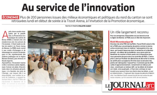 2022.09.07 Journal du jura- au service de innovation affolter group