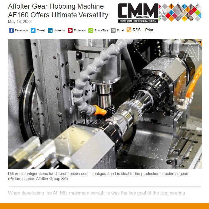 2023 05 cmm magazine gear hobbing machine affolter af160 annonce