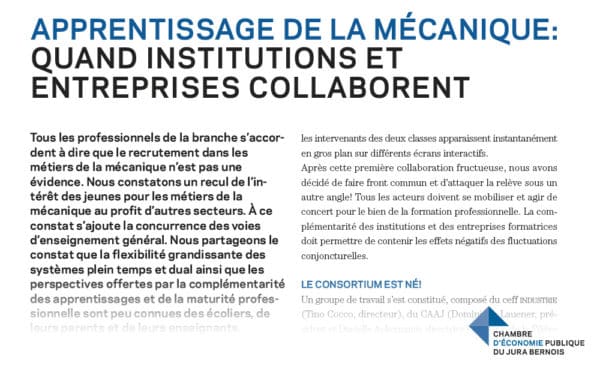 Apprentissage et entreprises CAAJ, CEFF et Filière POLYMÉCANICIEN - Revue de la CEP 1/2021