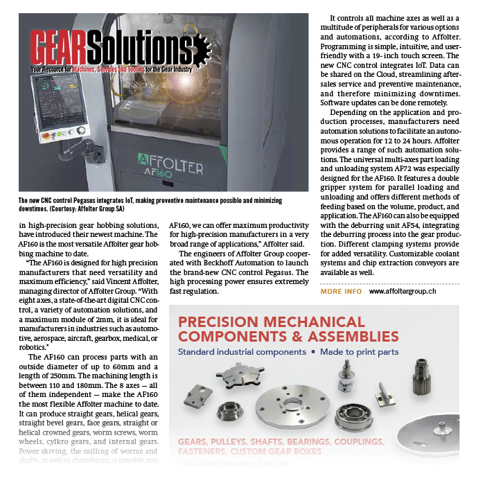 2021.05 press release gear solutions from gear cutting machine affolter