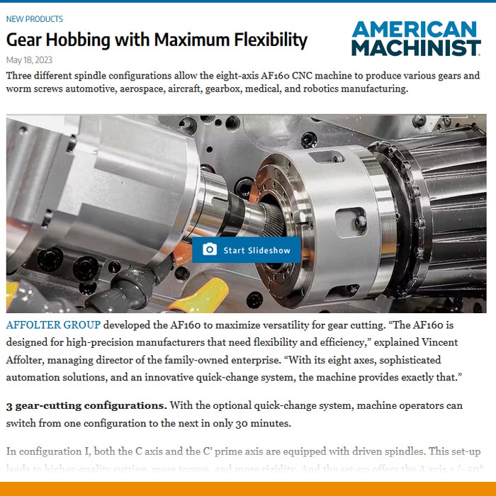 2023 05 american machinist magazine gear hobbing machine affolter af160 annonce