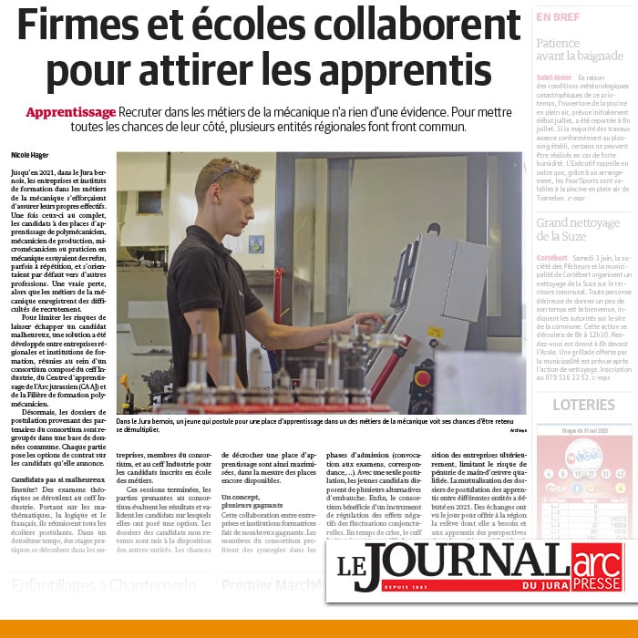 2023.06.01 jdj apprentissage formation journal press affolter annonce