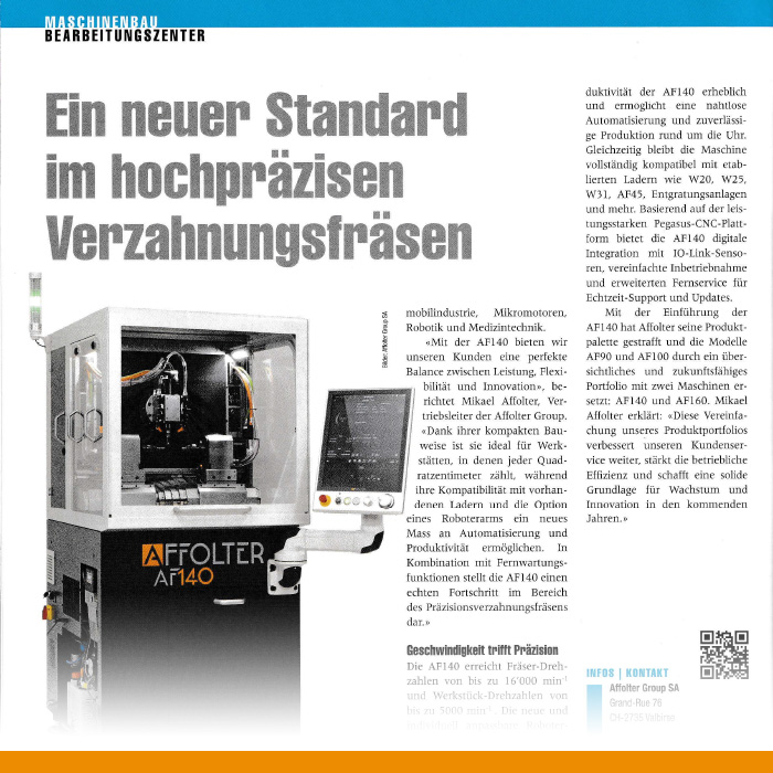 20260116 maschinenbau affolter gear hobbing machine af140 annonce
