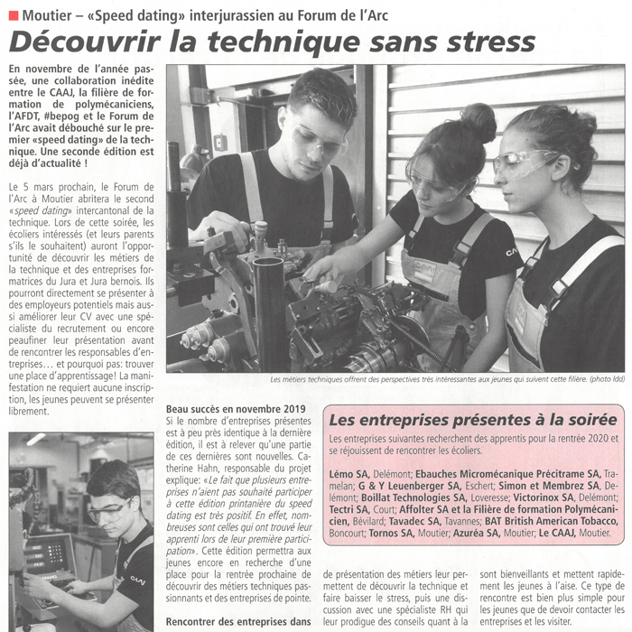 Press Release La Semaine-Speed dating